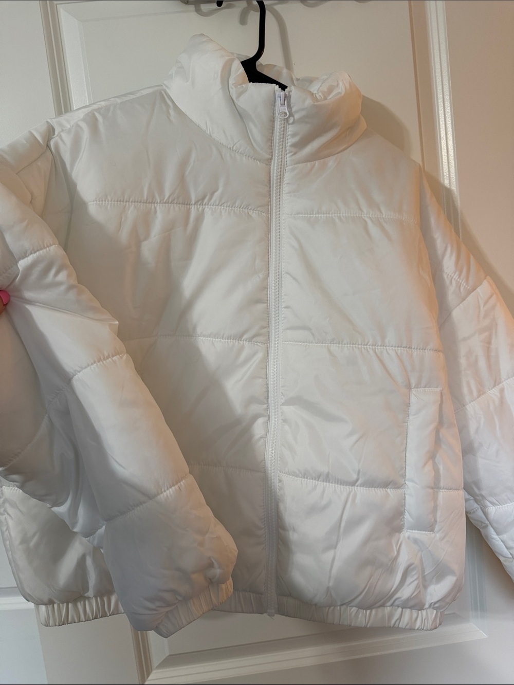 Abound White Quilted Puffer Jacket - Women's Lightweight Zip-Up
